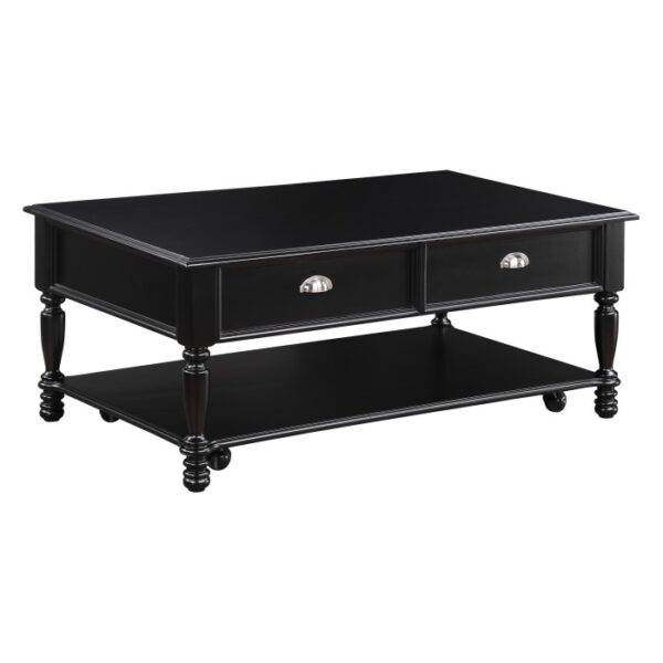 Black Sanders Collection Lift Top Cocktail Table with Casters By Homelegance 9