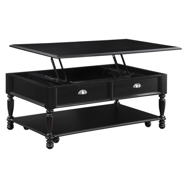 Black Sanders Collection Lift Top Cocktail Table with Casters By Homelegance 10