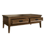 Brown Cherry Frazier Park Collection Cocktail Table w/Drawers By Homelegance 15