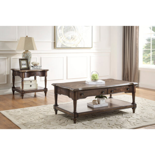 Heath Court Collection Cocktail Table w/Drawers By Homelegance 11