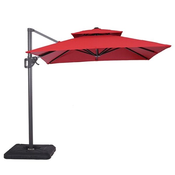 Fida 8 Ft Square Umbrella w/ Double Top + 37″ Large Base LA-A029RD By Furniture Of America 4