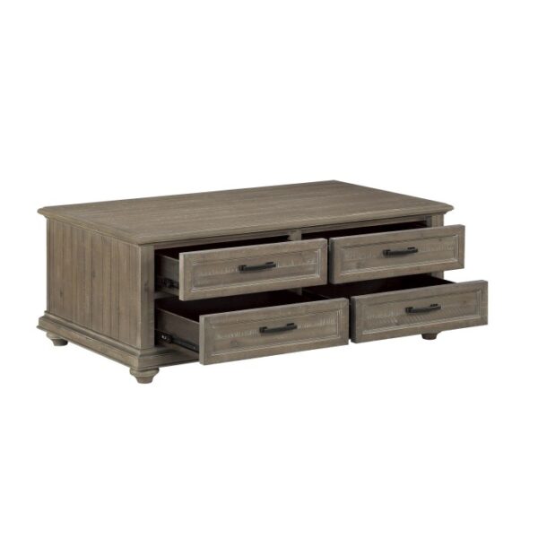 Driftwood light brown Cardano Collection Cocktail Table w/Drawers By Homelegance 7