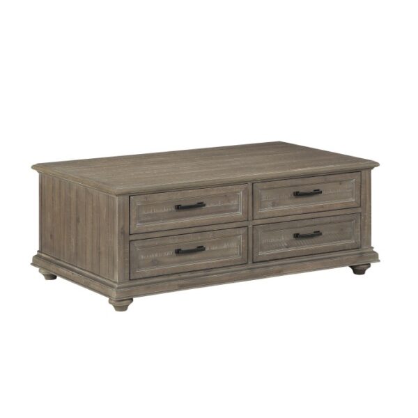 Driftwood light brown Cardano Collection Cocktail Table w/Drawers By Homelegance 6