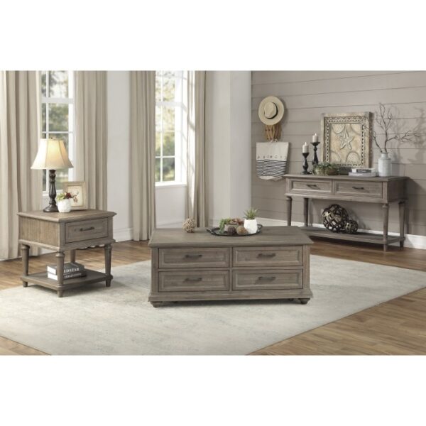 Driftwood light brown Cardano Collection Cocktail Table w/Drawers By Homelegance 8