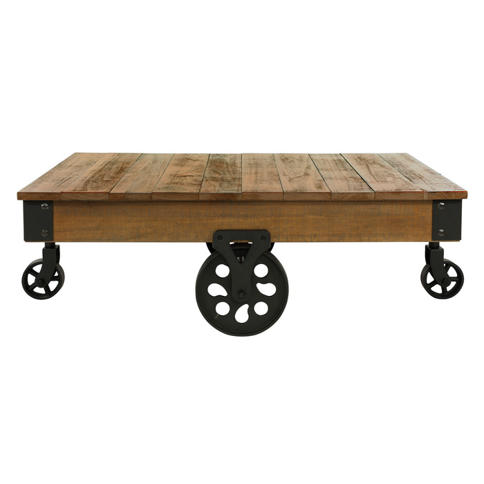 Rustic poplar finish and rustic black metal Factory Collection By Homelegance