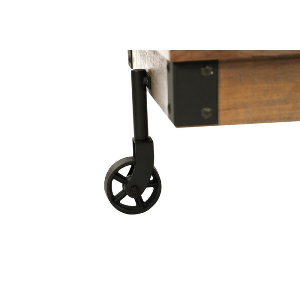 Rustic poplar finish and rustic black metal Factory Collection By Homelegance 13