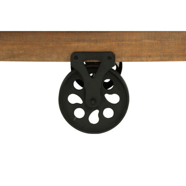 Rustic poplar finish and rustic black metal Factory Collection By Homelegance 14