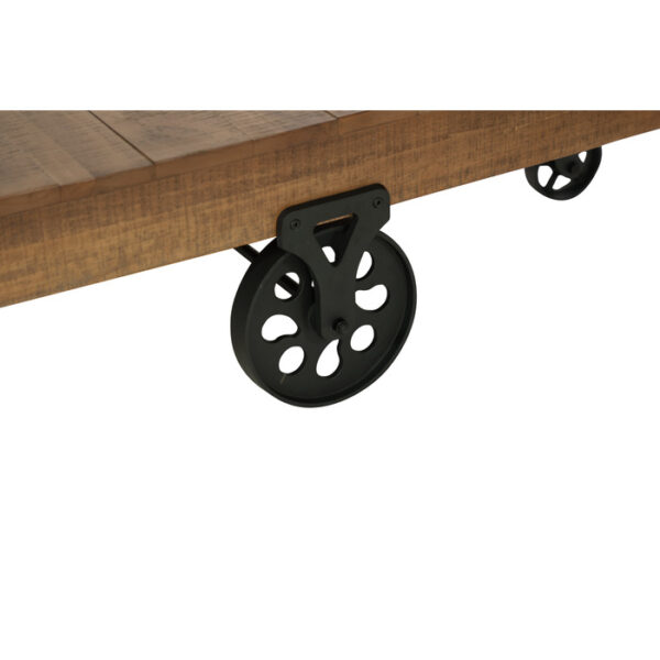 Rustic poplar finish and rustic black metal Factory Collection By Homelegance 15