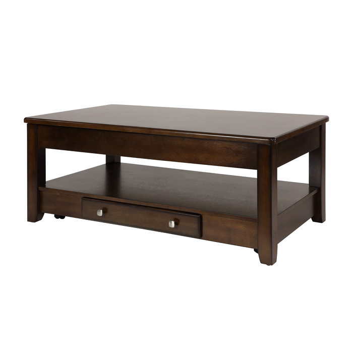Dark Cherry Ballwin Collection Cocktail Table By Homelegance