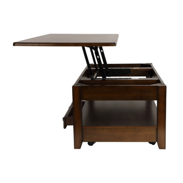 Dark Cherry Ballwin Collection Cocktail Table By Homelegance 11