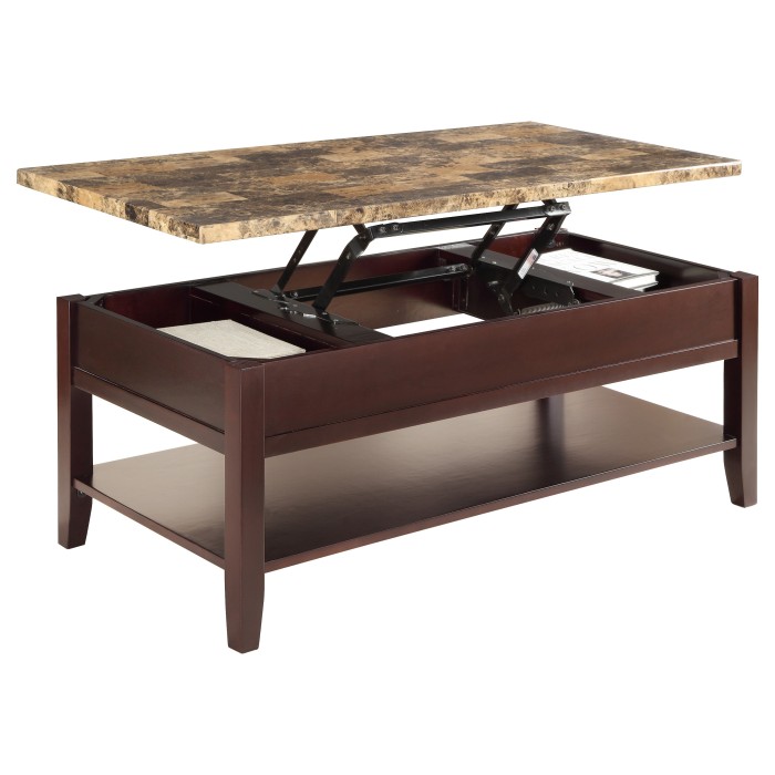 Dark cherry Lift top Orton Collection cocktail Table By Homelegance 6