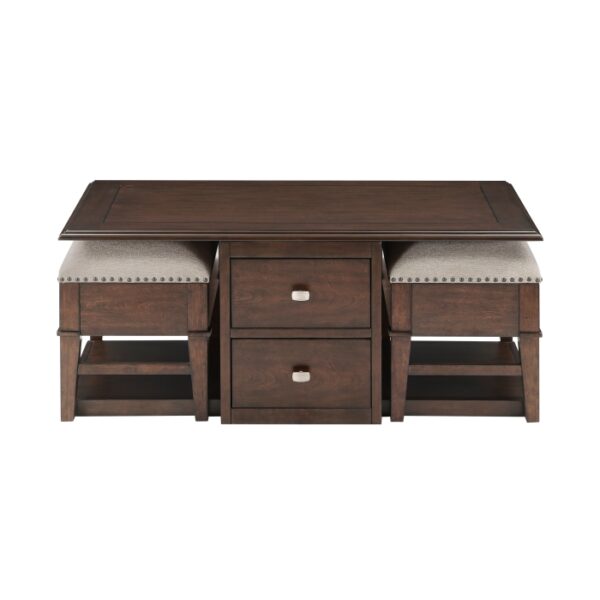 Claremore Collection Cocktail Table with two Ottoman Table By Homelegance 14