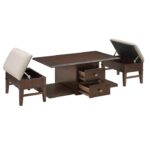 Claremore Collection Cocktail Table with two Ottoman Table By Homelegance Luxury Coffee Tables Mobilia Cleopatra 26 Claremore Collection Cocktail Table with two Ottoman Table By Homelegance 26