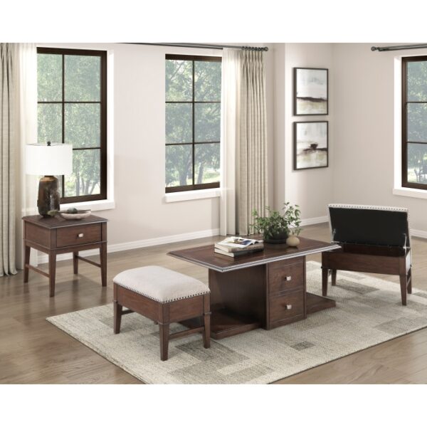 Claremore Collection Cocktail Table with two Ottoman Table By Homelegance 22