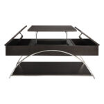 2-tone finish: espresso finish and brushed chrome metal Tioga Collection lift top cocktail table 4pc casters By Homelegance Luxury Coffee Tables Mobilia Cleopatra 17 2-tone finish: espresso finish and brushed chrome metal Tioga Collection lift top cocktail table 4pc casters By Homelegance 17