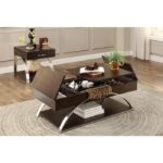2-tone finish: espresso finish and brushed chrome metal Tioga Collection lift top cocktail table 4pc casters By Homelegance Luxury Coffee Tables Mobilia Cleopatra 20 2-tone finish: espresso finish and brushed chrome metal Tioga Collection lift top cocktail table 4pc casters By Homelegance 20