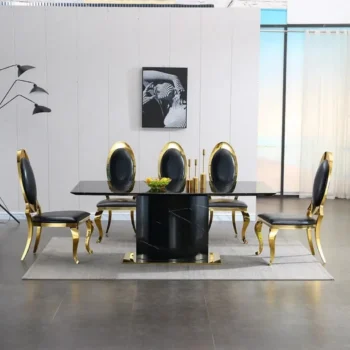 RDT392GB Rectangular 78″ Stainless Steel Dining Table by Artisan Furniture