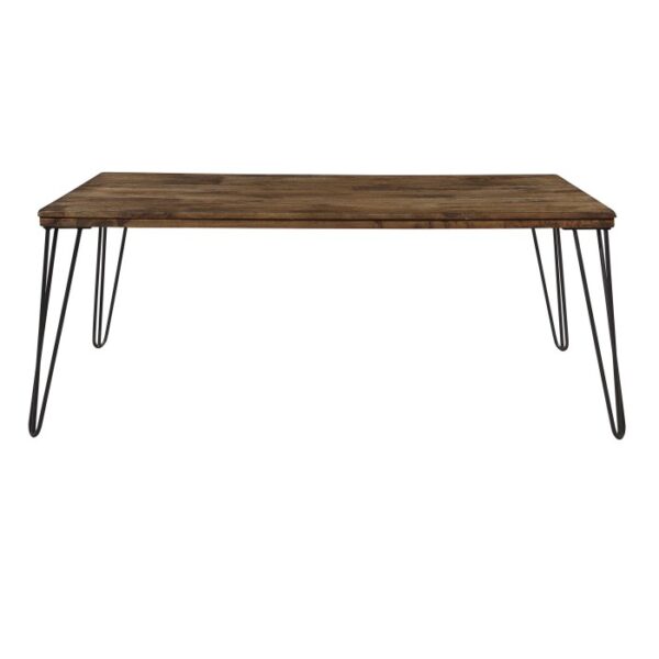 Rustic oak and black Kellson Collection Cocktail Coffee table With Casters By Homelegance 8