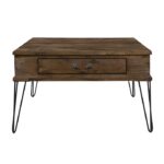 Rustic oak and black Shaffner Collection Cocktail Coffee table With Casters By Homelegance Luxury Coffee Tables Mobilia Cleopatra 13 Rustic oak and black Shaffner Collection Cocktail Coffee table With Casters By Homelegance 13