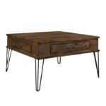 Rustic oak and black Shaffner Collection Cocktail Coffee table With Casters By Homelegance Luxury Coffee Tables Mobilia Cleopatra 14 Rustic oak and black Shaffner Collection Cocktail Coffee table With Casters By Homelegance 14