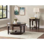 Espresso Tobias Collection Round Cocktail Table with Casters By Homelegance 13
