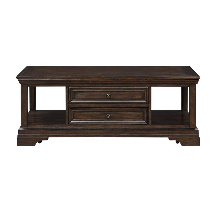 Espresso Rectangular Lift Top Cocktail Table with Casters By Homelegance