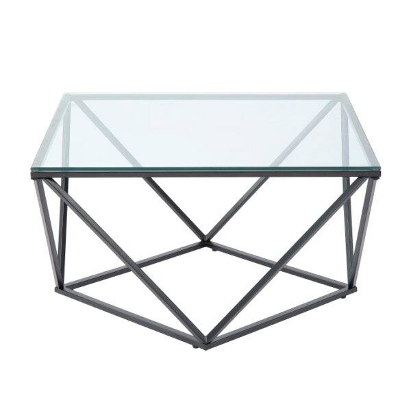 Black metal Cocktail Table Square Glass top By Homelegance 8