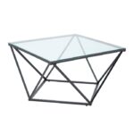 Black metal Cocktail Table Square Glass top By Homelegance 14