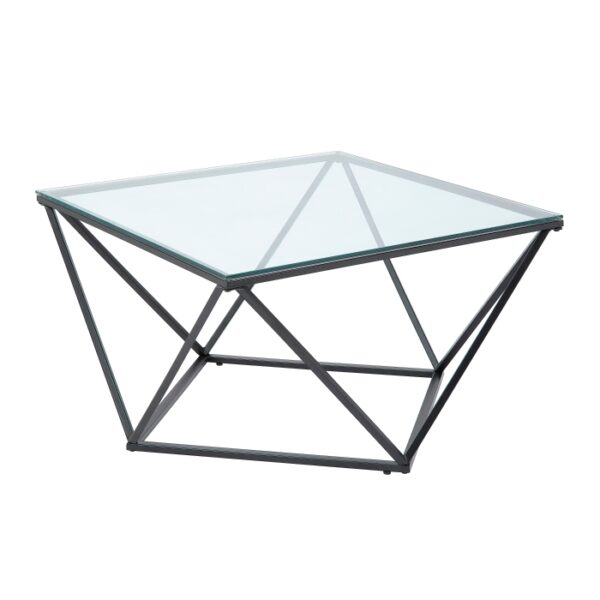 Black metal Cocktail Table Square Glass top By Homelegance 9