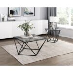 Black metal Cocktail Table Square Glass top By Homelegance 16