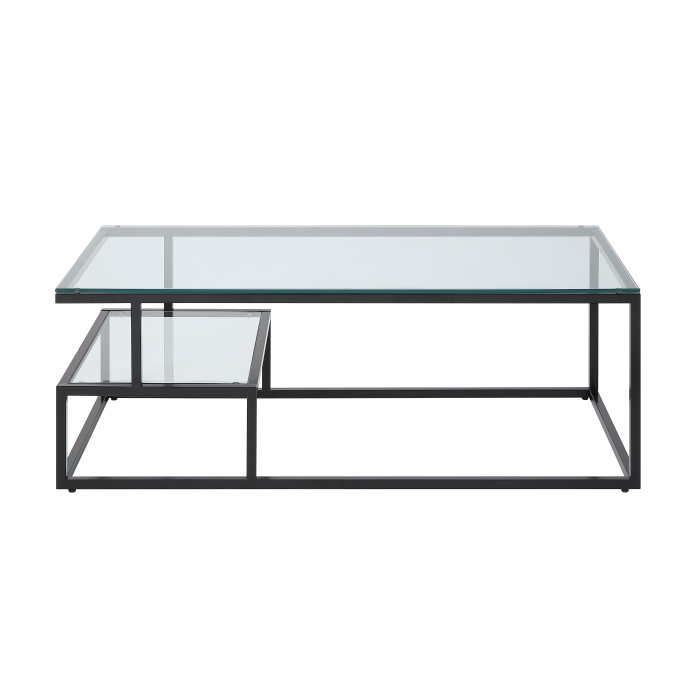 Black metal Cocktail Table Glass top By Homelegance