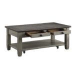 Gray Granby Collection Cocktail table With Casters and 2 drawers By Homelegance 17