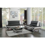 Black and white Glass top Cocktail table Veloce Collection By Homelegance 10
