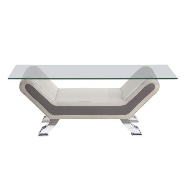 Beige Glass top Cocktail table Veloce Collection By Homelegance 5