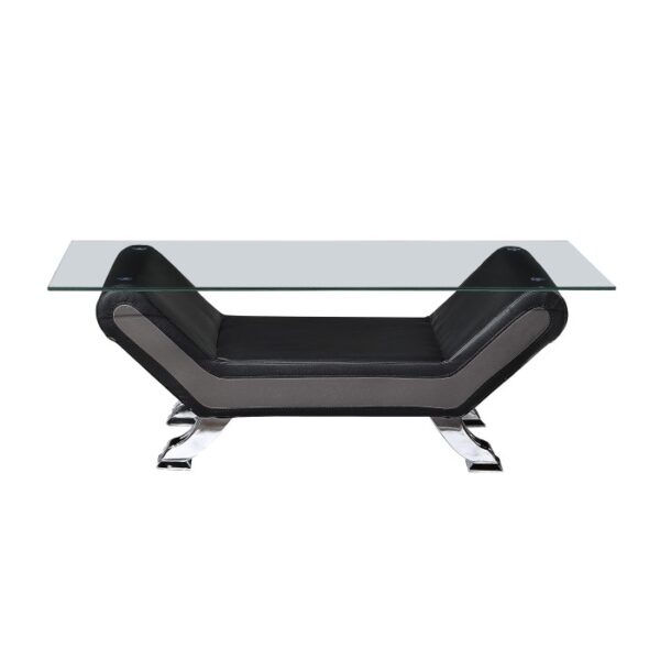 Black Glass top Cocktail table Veloce Collection By Homelegance 6