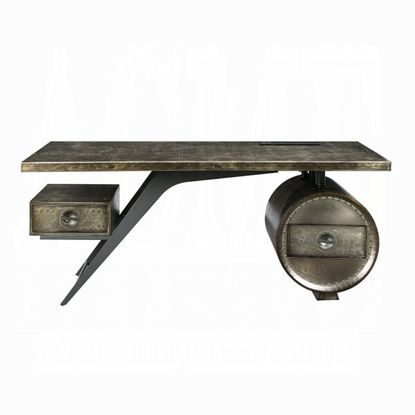 Bronze Aluminum Brancaster Executive Writing Desk W/USB OF02586 by ACME 12