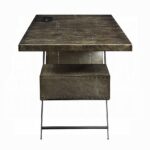 Bronze Aluminum Brancaster Executive Writing Desk W/USB OF02586 by ACME 21