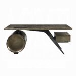 Bronze Aluminum Brancaster Executive Writing Desk W/USB OF02586 by ACME 22