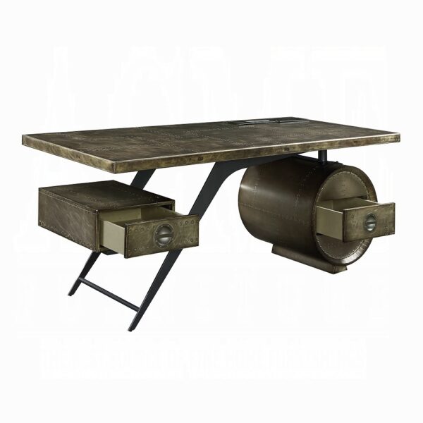 Bronze Aluminum Brancaster Executive Writing Desk W/USB OF02586 by ACME 15