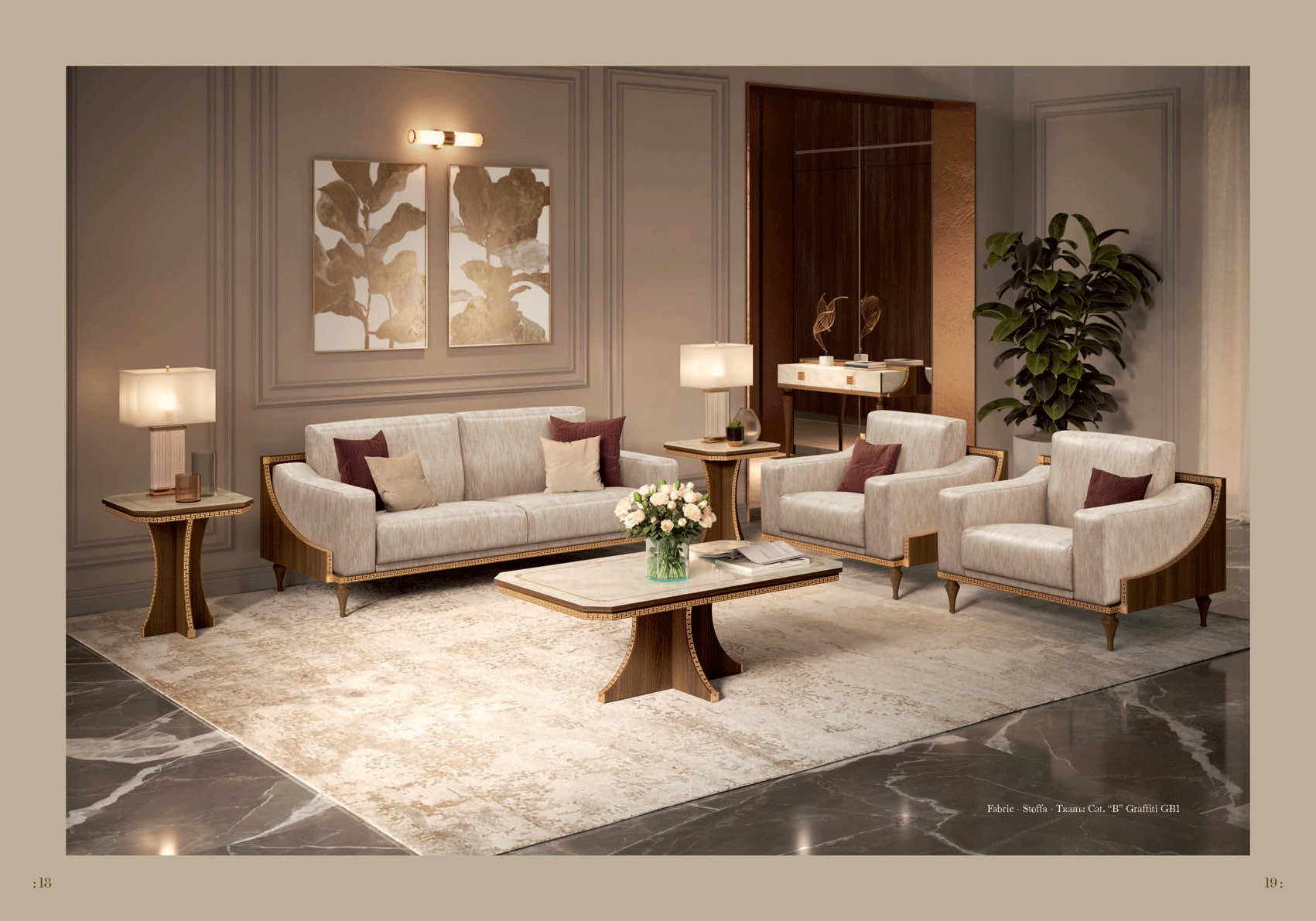 Romantica Living Room Set by Arredoclassic by ESF Furniture