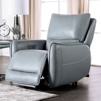 Blue Phineas Power Recliner CM9921PB-CH-PM By Furniture Of America