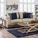 Belsize Beige Navy Sofa SM6438-SF By Furniture of America. 21