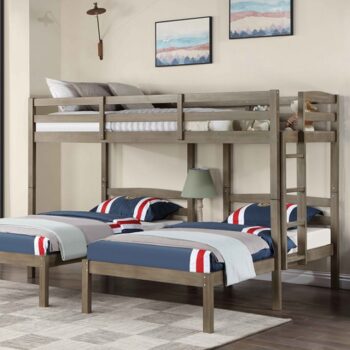 FOA-BK659GY HORTENSE TRIPLE TWIN BED Furniture of America.