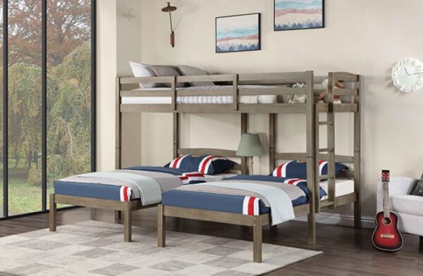 FOA-BK659GY HORTENSE TRIPLE TWIN BED Furniture of America. 9