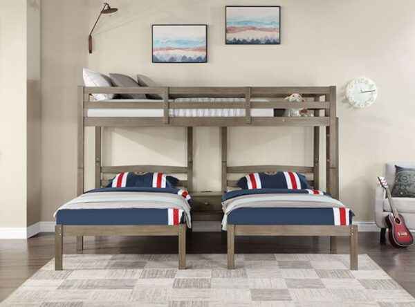 FOA-BK659GY HORTENSE TRIPLE TWIN BED Furniture of America. 10