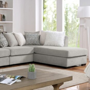 LEANDRA SECTIONAL  CM6258LG By Furniture of America.