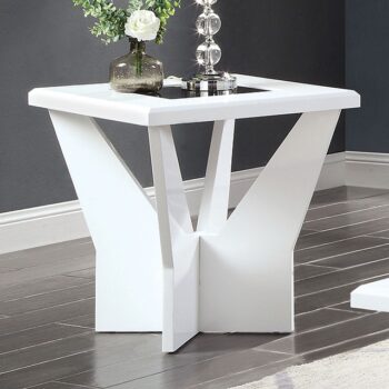 DUBENDORF END TABLE CM4183WH-E By Furniture of America .