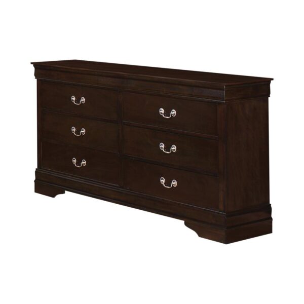 Louis Philippe 6-drawer Dresser Cappuccino 202413  by Coaster Furniture. 8