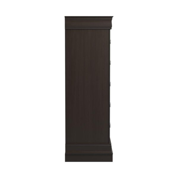 Louis Philippe 5-drawer Chest with Silver Bails Cappuccino 202415 by Coaster Furniture. 13