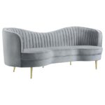 Sophia Upholstered Sofa with Camel Back Grey and Gold 506864 by Coaster Furniture 23